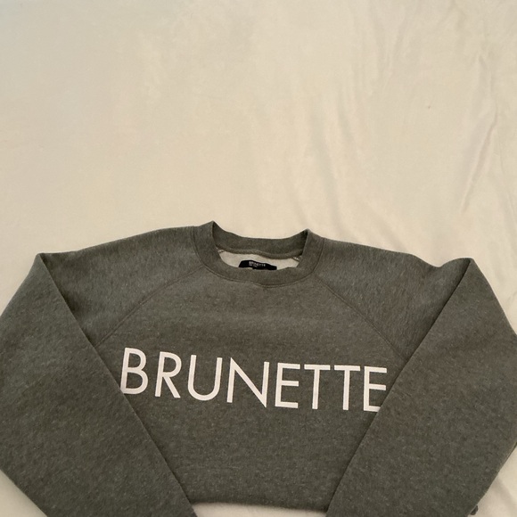 Brunette The Label Gray Crewneck Sweatshirt with White Logo - Picture 5 of 10